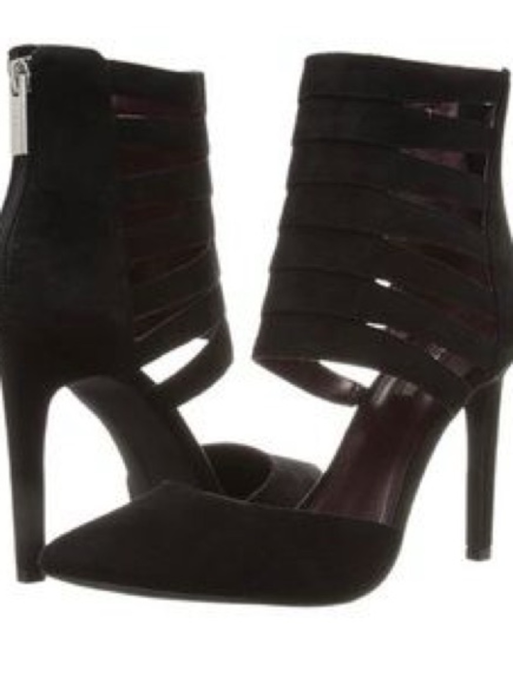 BCBGeneration Black Strappy Ankle Stiletto Pumps
